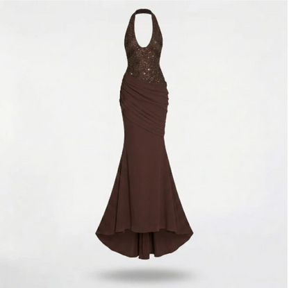 Vestido Luna-Blanco/Marrón