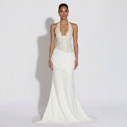 Vestido Luna-Blanco/Marrón