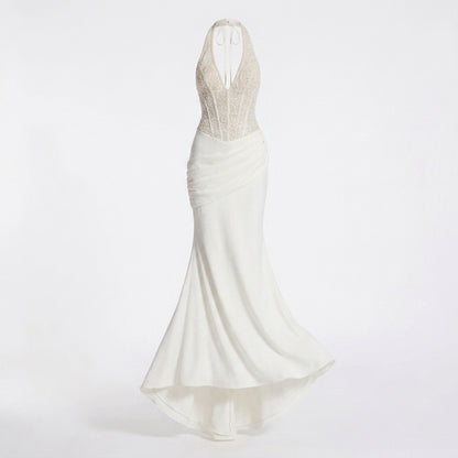 Vestido Luna-Blanco/Marrón